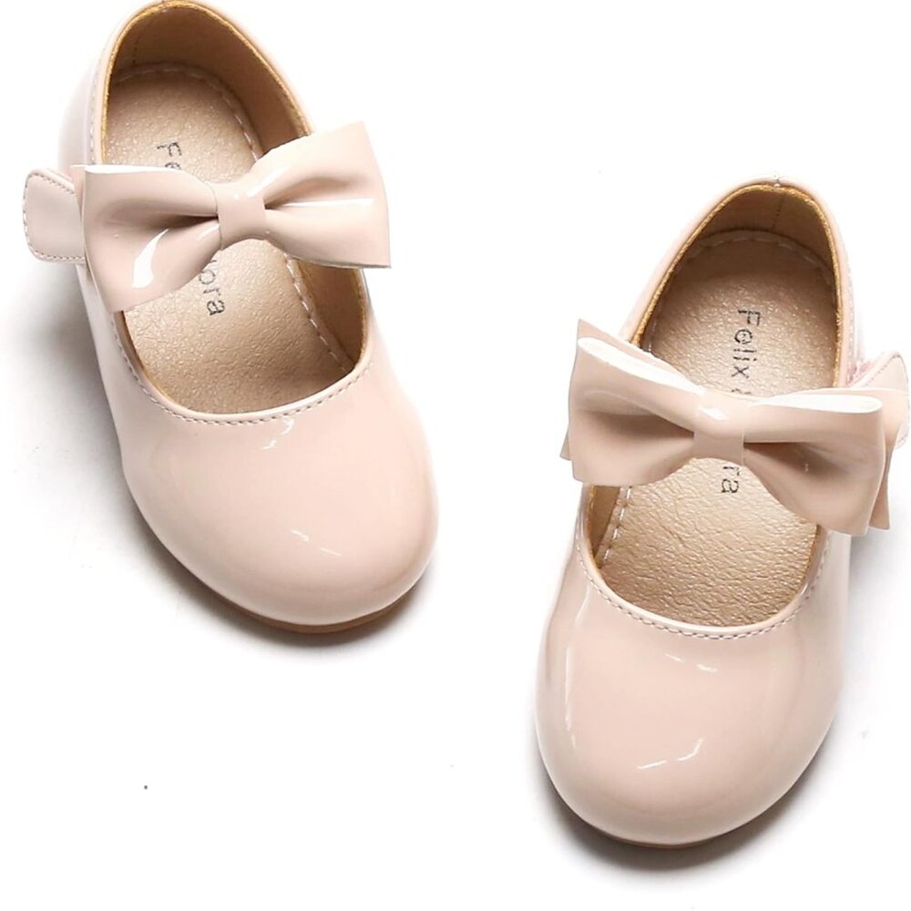 Toddler girl mary jane ballet flats in nude